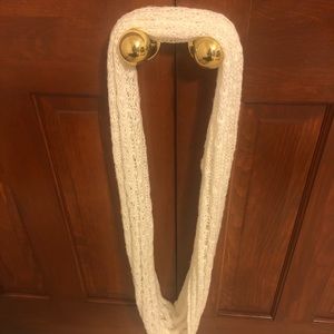 White Knit Circular Scarf
